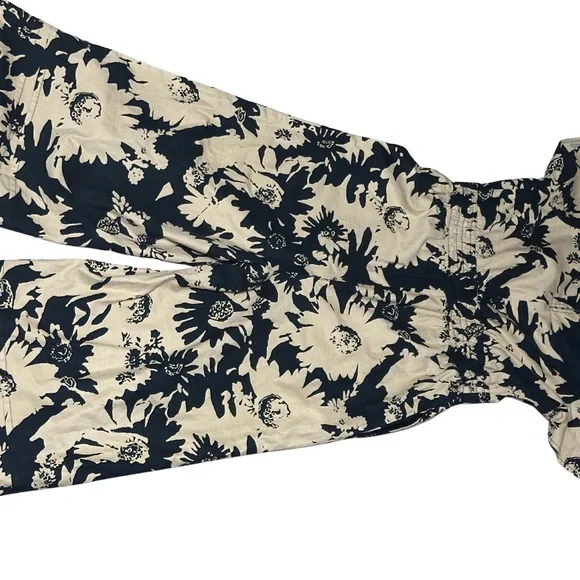 Anthropologie Black and Tan Floral Jumpsuit - Picture 5 of 5